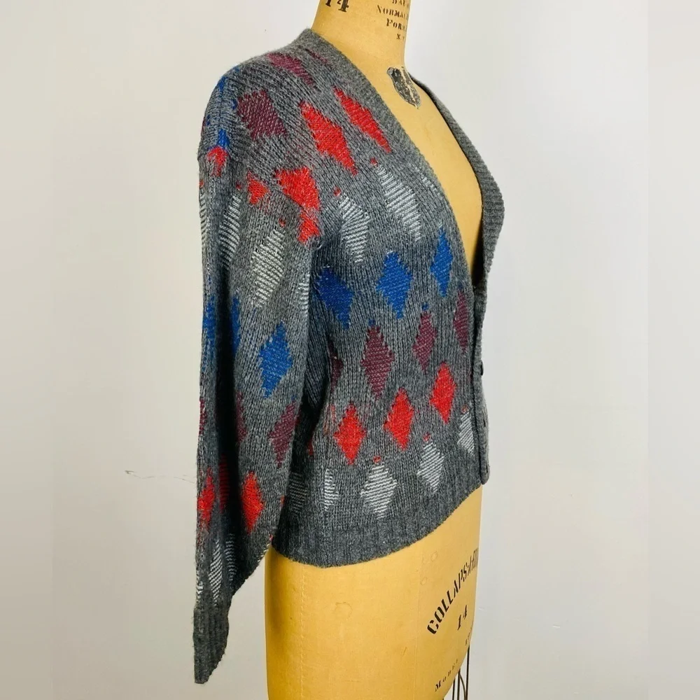 Vintage Exchange Unlimited Cardigan V Neck Sweater, Grandpa Sweater, XS, NOS